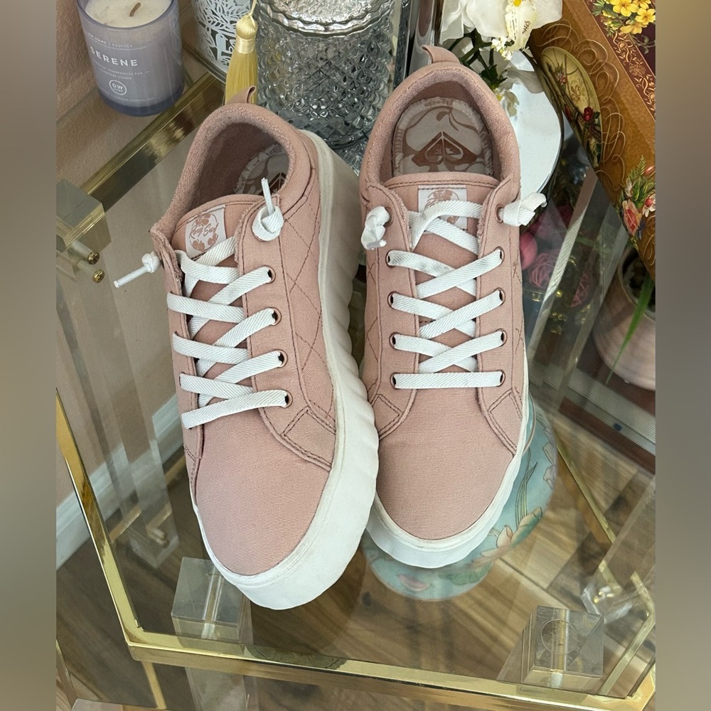 Roxy Blush Pink Chunky Platform Sneakers Size 10 - Picture 5 of 16